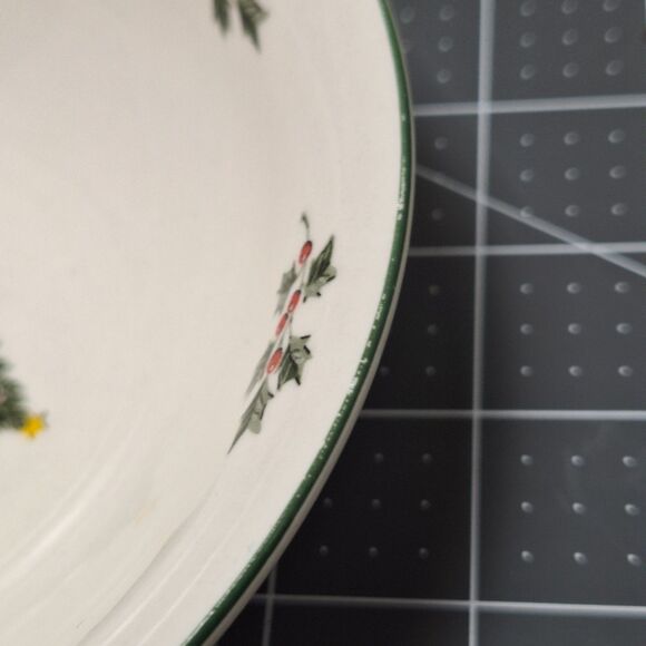 4 Piece Gibson Noel Morning Bowls Christmas Tree Holly Berry Replacements - Picture 6 of 8